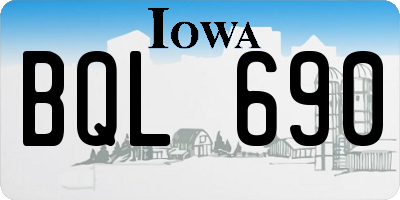IA license plate BQL690