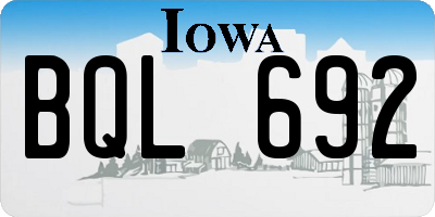 IA license plate BQL692