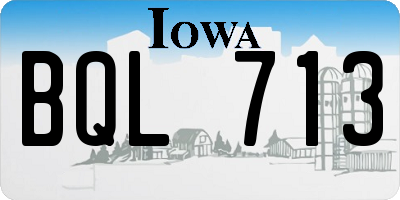 IA license plate BQL713