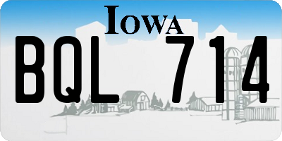 IA license plate BQL714