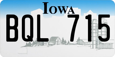 IA license plate BQL715