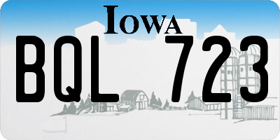 IA license plate BQL723