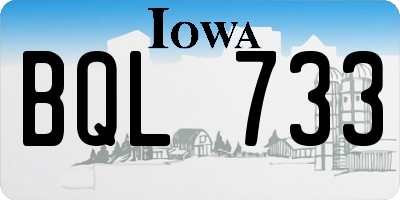 IA license plate BQL733