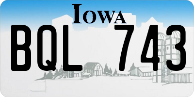 IA license plate BQL743