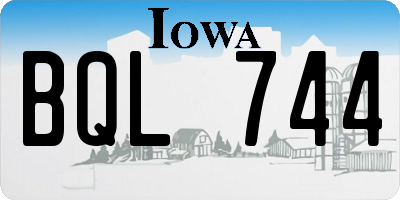 IA license plate BQL744