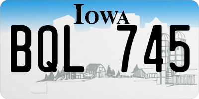IA license plate BQL745