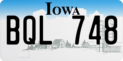 IA license plate BQL748
