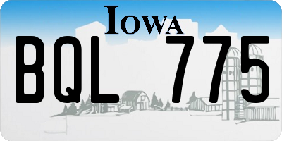 IA license plate BQL775