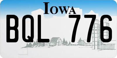 IA license plate BQL776