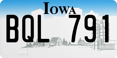 IA license plate BQL791