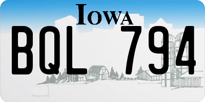 IA license plate BQL794