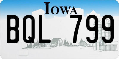 IA license plate BQL799