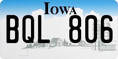 IA license plate BQL806