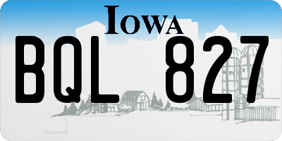 IA license plate BQL827