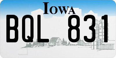 IA license plate BQL831