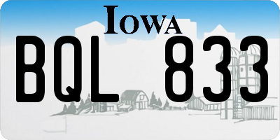 IA license plate BQL833