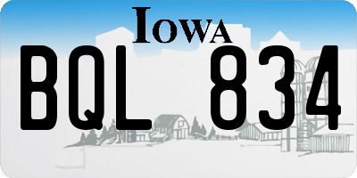 IA license plate BQL834