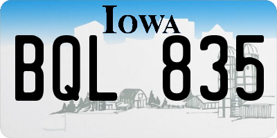 IA license plate BQL835