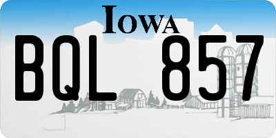 IA license plate BQL857