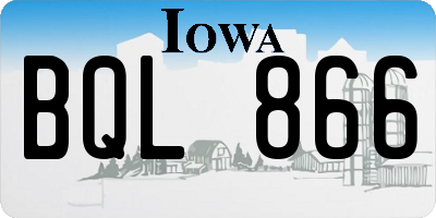 IA license plate BQL866