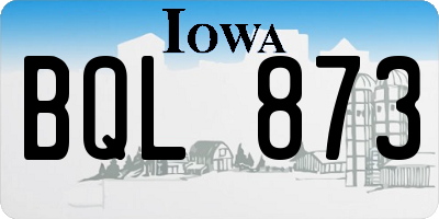 IA license plate BQL873