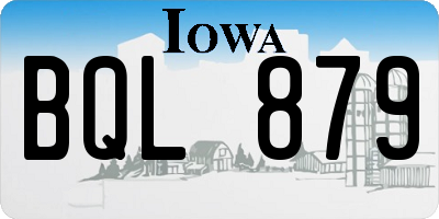IA license plate BQL879