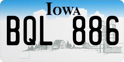 IA license plate BQL886