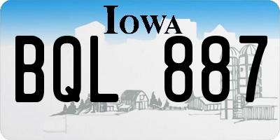 IA license plate BQL887