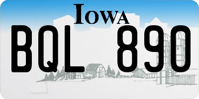 IA license plate BQL890