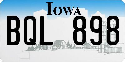 IA license plate BQL898