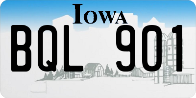 IA license plate BQL901