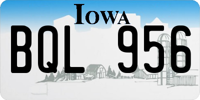 IA license plate BQL956