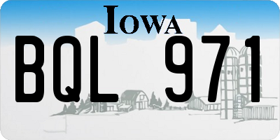 IA license plate BQL971