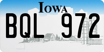 IA license plate BQL972