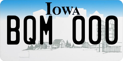 IA license plate BQM000