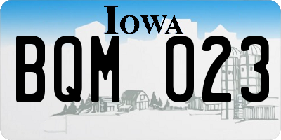 IA license plate BQM023