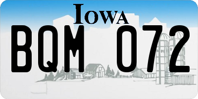 IA license plate BQM072