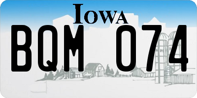 IA license plate BQM074