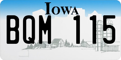 IA license plate BQM115