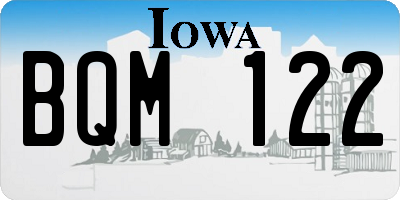 IA license plate BQM122