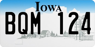 IA license plate BQM124