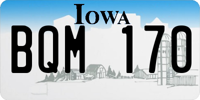 IA license plate BQM170