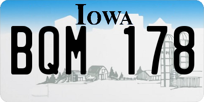 IA license plate BQM178