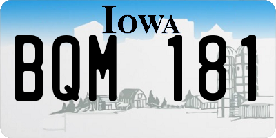 IA license plate BQM181