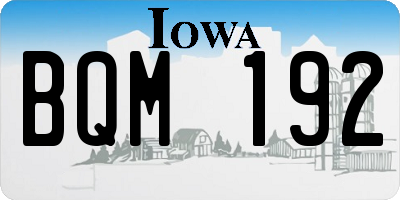 IA license plate BQM192