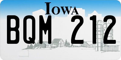 IA license plate BQM212