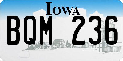 IA license plate BQM236
