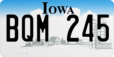 IA license plate BQM245