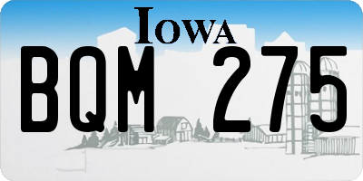 IA license plate BQM275