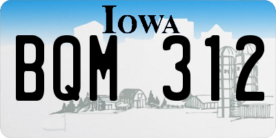 IA license plate BQM312